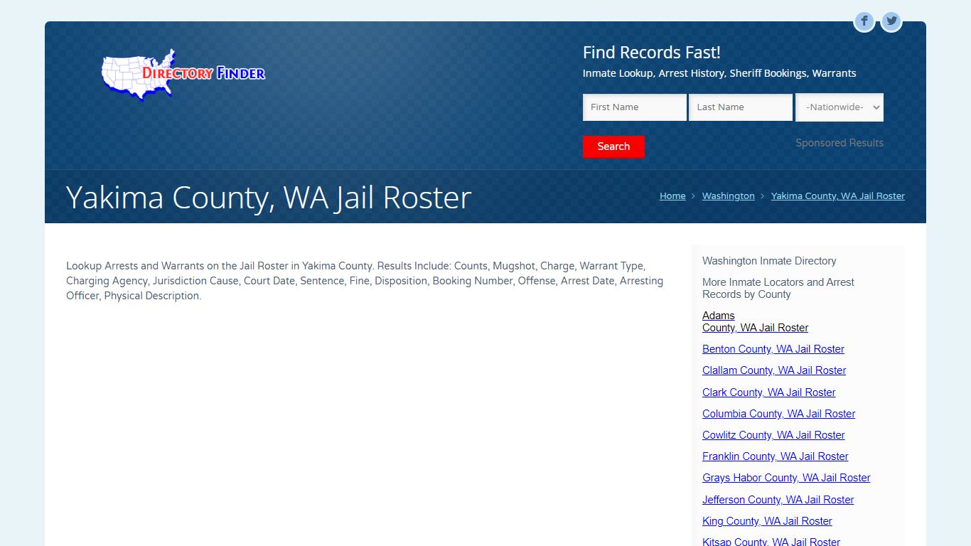 Yakima County, WA Jail Roster | People Lookup